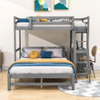 Twin Over Full Bunk Beds with Desk and Storage Drawers - [Wooden, Detachable, L-Shaped]