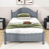 Full Size Solid Wood Traditional Platform Bed Frame with Headboard