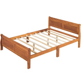 Wooden Full Size Platform Bed with Headboard - [Sleigh]