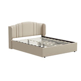 Queen Modern Upholstered Bed Frame with Headboard and Storage