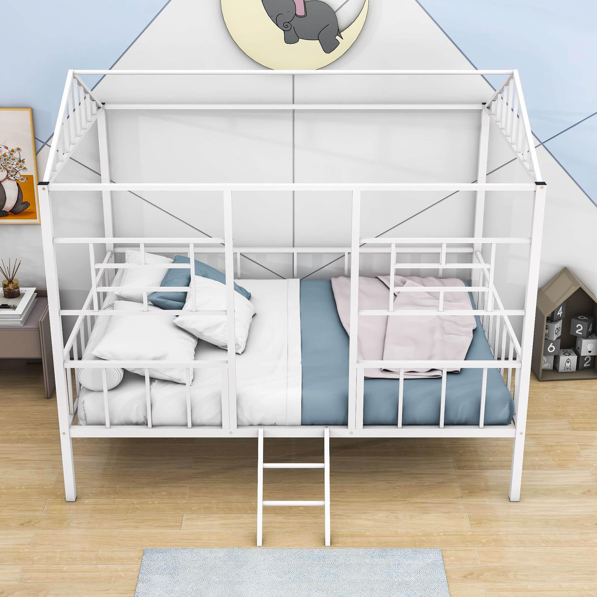 Full Size Metal House Bed Frame for Kids, Toddler