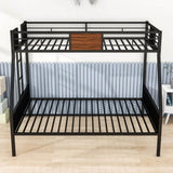 Mid-Century Modern Metal Twin Over Full Bunk Beds for Kids Adults