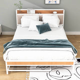 Smart Modern Queen Size Metal Platform Bed Frame with Twin Trundle