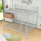 Full XL Over Queen Convertible Metal Bunk Beds for Adults, Kids