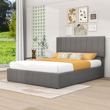 Modern Queen Upholstered Bed Frame with Storage - Hydraulic Lift System