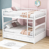 Full Over Full Bunk Beds with Storage Drawers for Kids - [Wood, Convertible, Small Room]