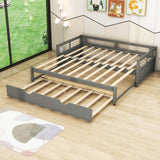 Modern Wood Twin / King Extendable Daybed with Twin Trundle