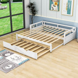 Modern Wood Twin / King Extendable Daybed with Twin Trundle