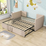 Twin Size Upholstered Daybed with Adjustable Pop Up Trundle