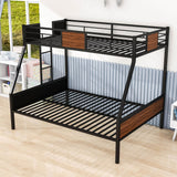 Mid-Century Modern Metal Twin Over Full Bunk Beds for Kids Adults