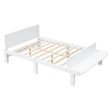 Full Size Kids Bed Frame with Headboard and Footboard Bench, Storage