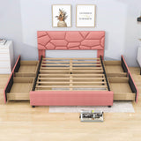 Queen Upholstered Platform Bed Frame with Headboard, Under Bed Storage