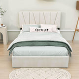 Upholstered Full Size Platform Bed with Headboard and Storage - [4 Drawers, Velvet]