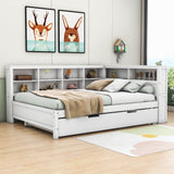 Modern Smart Full Size Wood Daybed with Twin Trundle and Storage