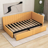 Twin Linen Upholstered Daybed with Storage - [Drawers]