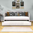 Modern Twin Upholstered Daybed with Trundle Bed - [Sofa Bed in Living Room]