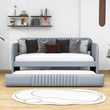 Modern Twin Upholstered Daybed with Trundle Bed - [Sofa Bed in Living Room]