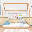 Solid Wood Twin House Toddler Floor Bed