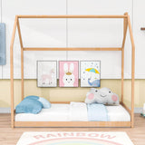 Solid Wood Twin House Toddler Floor Bed