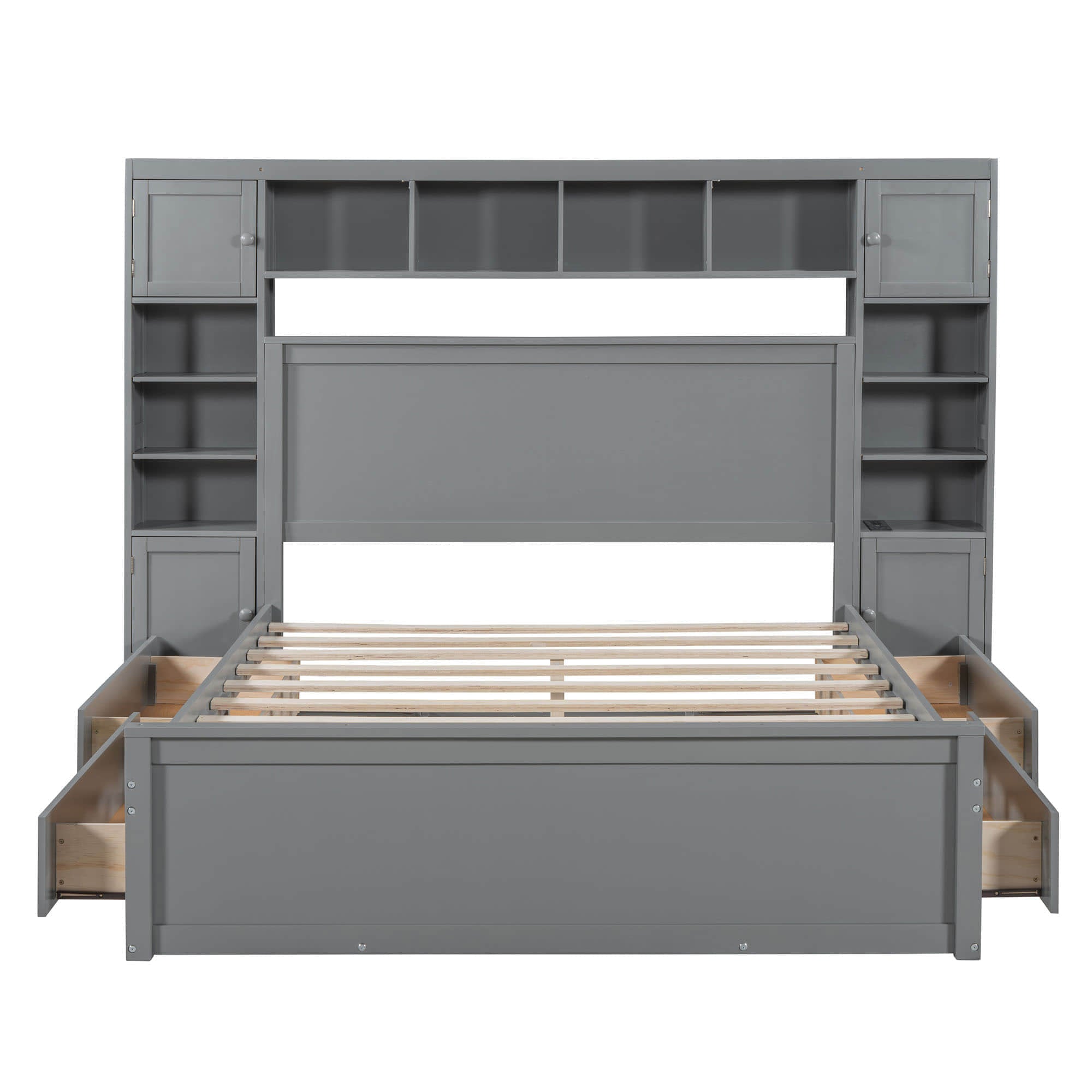 Smart Queen Storage Bed Frame with Headboard and Charging Station