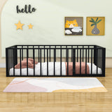 Montessori Twin Metal Toddler Floor Bed with Rails for Kids