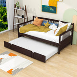 Wooden Twin Daybed with Twin Trundle