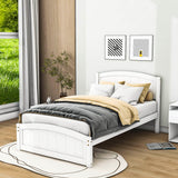 Wood Modern Classic Platform Bed with Headboard for Kids Adults