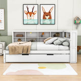 Modern Smart Full Size Wood Daybed with Twin Trundle and Storage