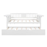 Wooden Twin Daybed with Trundle Bed and Storage