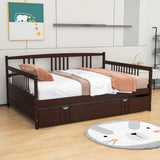 Wooden Full Size Daybed with Twin Trundle