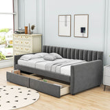 Modern Upholstered Twin Daybed with Storage - [Sofa Bed in Living Room]