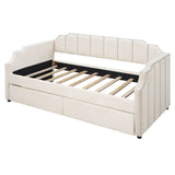 Modern Twin Size Upholstered Daybed with Storage Drawers