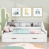 Wooden Twin to King Extendable Daybed with Pull-out Trundle and Storage