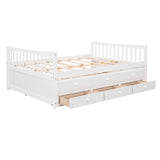 Wooden Full Size Daybed with Trundle and Storage - [Drawers, Backless]