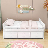 Wooden Full Size Daybed with Trundle and Storage - [Drawers, Backless]