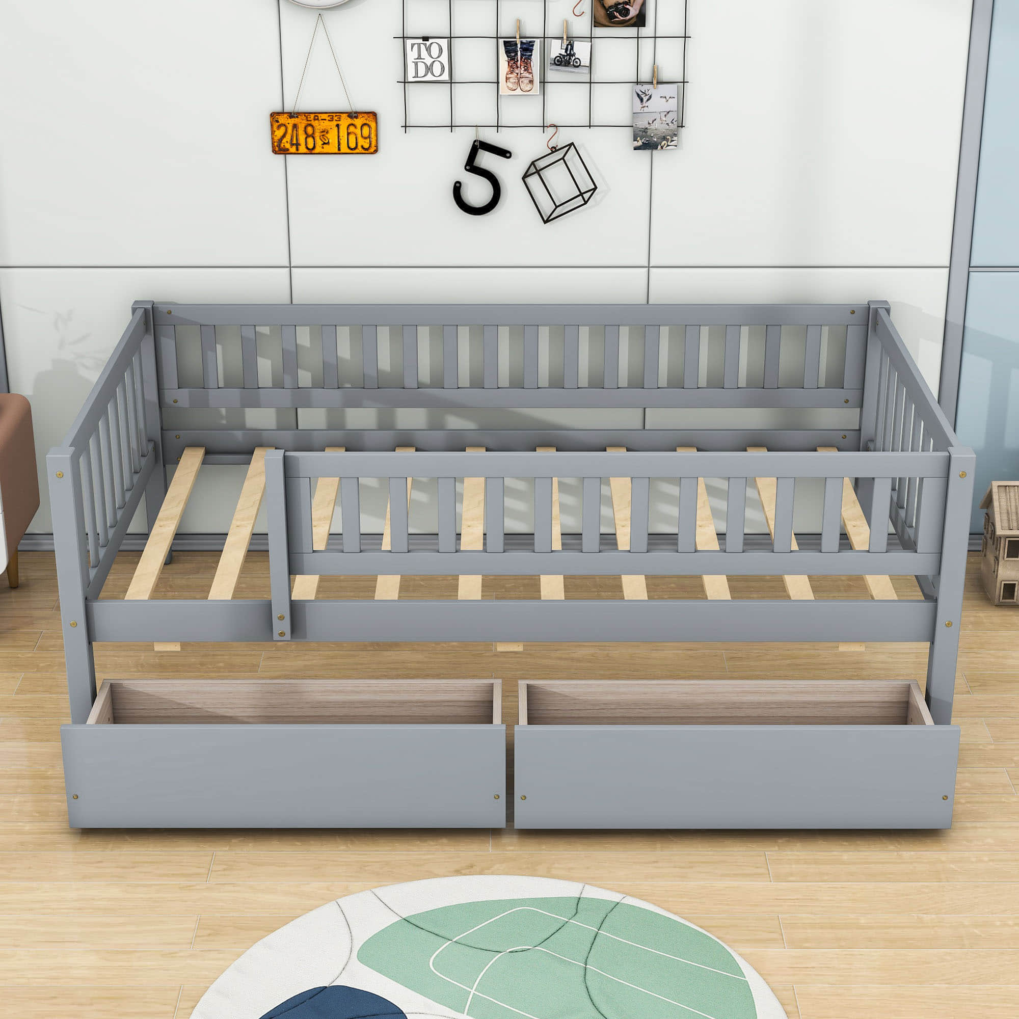 Twin Size Toddler Nursery Daybed with Storage Drawers