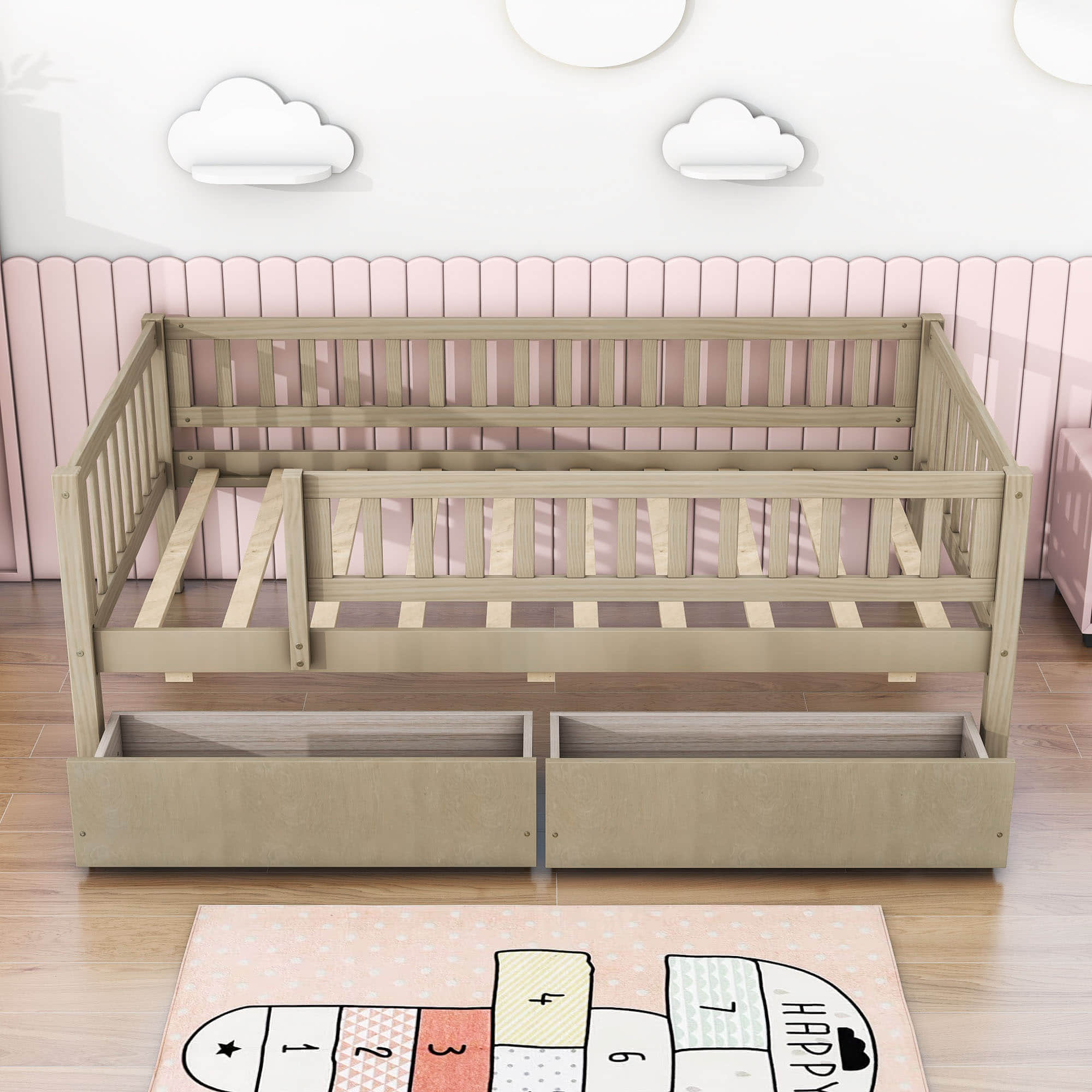 Twin Size Toddler Nursery Daybed with Storage Drawers