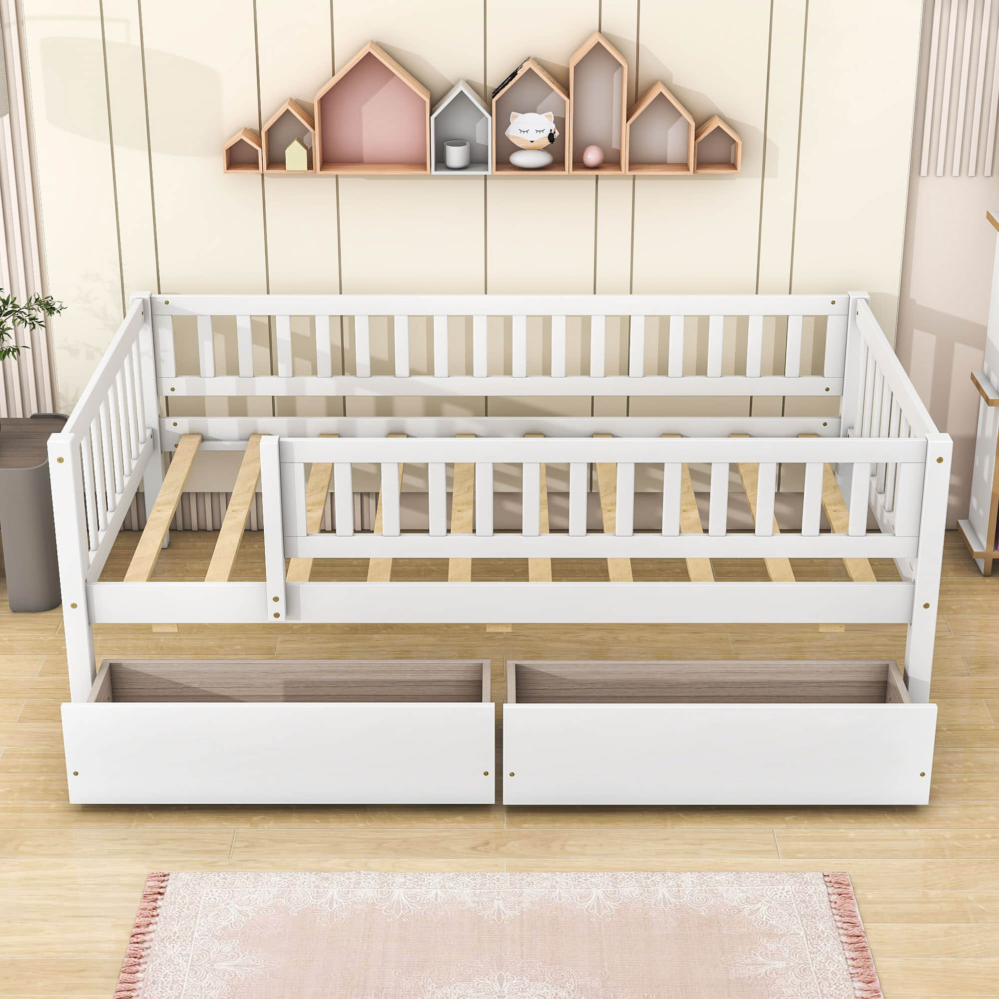 Twin Size Toddler Nursery Daybed with Storage Drawers