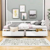 Wood Twin to King Daybed with Extendable Trundle and Storage Drawers