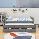 Wooden Full Size Daybed with Trundle and Storage - [Drawers, Backless]