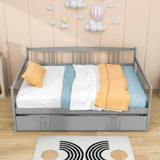 Wooden Full Size Daybed with Twin Trundle