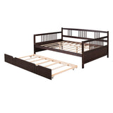 Wooden Full Size Daybed with Twin Trundle