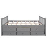 Wooden Full Size Daybed with Trundle and Storage - [Drawers, Backless]