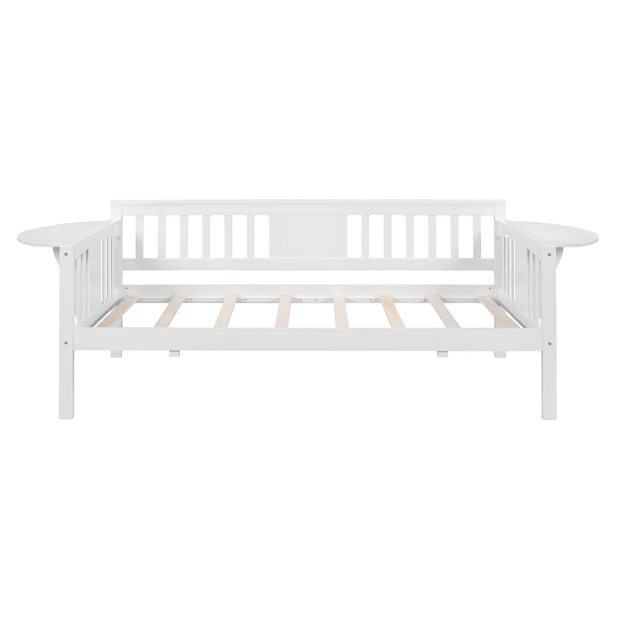 Wood Twin Daybed with Storage - [Side Table/Shelves]