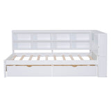 Modern Smart Kids Twin Size Daybed with Storage Drawers and Shelf