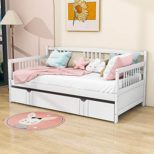 Wooden Twin Daybed with Twin Trundle