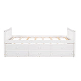 Backless Wooden Twin Daybed with Trundle and Storage - [Drawers]