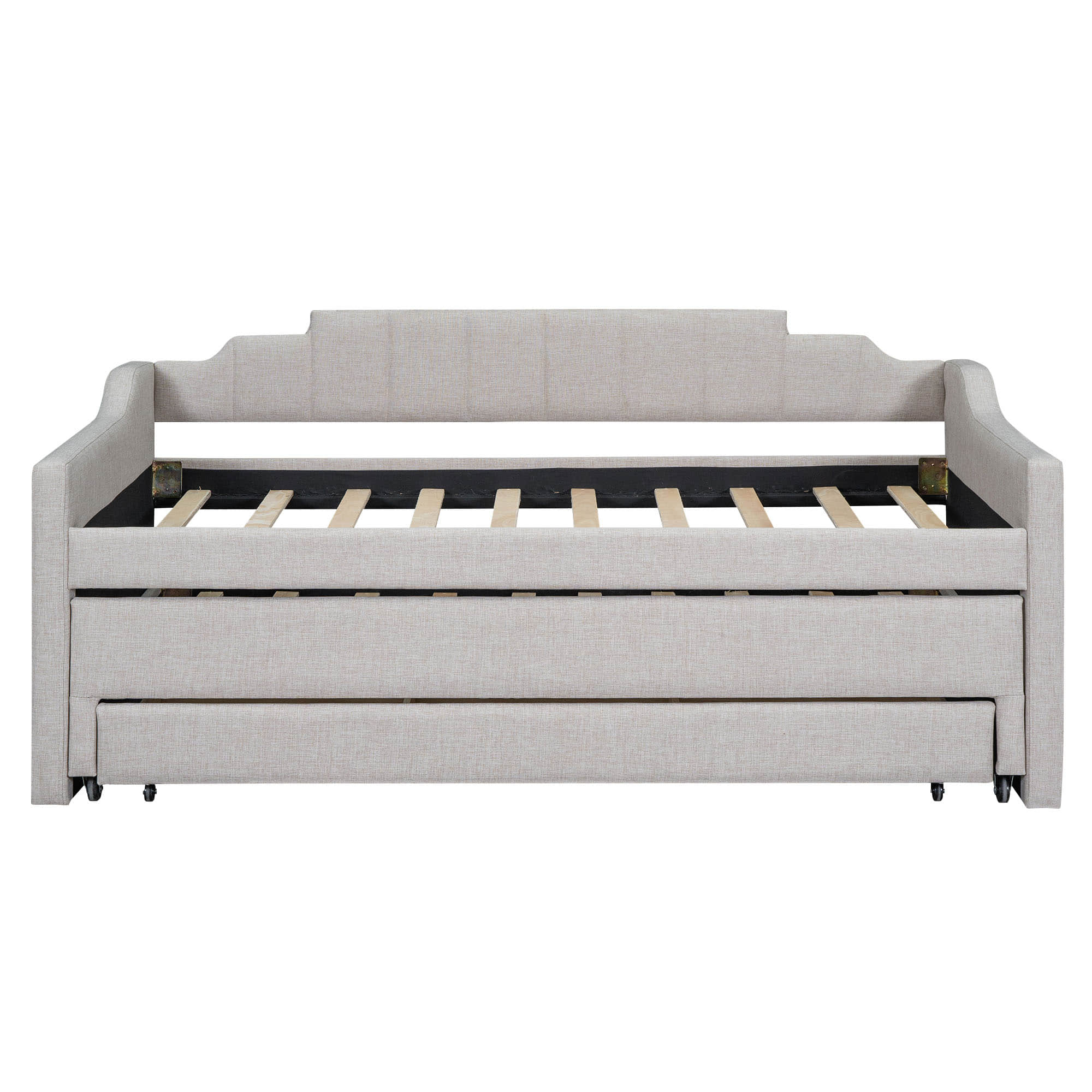 Twin Upholstered Daybed with Trundle and Storage - [Drawers, Linen]