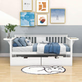 Wood Twin Daybed with Storage - [Drawers, Side Shelves]