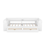 Wooden Twin Daybed with Storage and Charging Station - [Low]